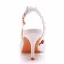 Chic / Belle Blanche Perle En Dentelle Fleur Chaussure De Mariée 2022 7 cm Talons Aiguilles À Bout Pointu Mariage Sandales Talons Hauts