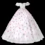 Chic / Beautiful White Prom Dresses 2022 Ball Gown Off-The-Shoulder Butterfly Appliques Sequins Lace Flower Short Sleeve Backless Floor-Length / Long Formal Dresses