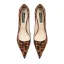 Sexy Bruin Avond Luipaard Print Leer Pumps 2025 12 cm 12 cm Naaldhakken / Stiletto Spitse Neus Pumps Hoge Hakken