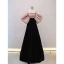 Fashion Blushing Pink Pearl Rhinestone Prom Dresses 2023 A-Line / Princess Off-The-Shoulder Bow Puffy Short Sleeve Backless Floor-Length / Long Prom Formal Dresses