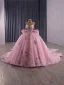 Flower Fairy Luxury / Gorgeous Blushing Pink Handmade  Beading Sequins Lace Flower Prom Dresses 2025 Ball Gown Strapless Sleeveless Backless Bow