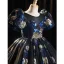 Élégant Bleu Marine Paillettes Anniversaire Robe Ceremonie Fille 2025 Robe Boule Encolure Dégagée Gonflée Manches Courtes Dos Nu Longue