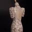 Chic / Beautiful Lace Flower Evening Party Cheongsam 2022 Trumpet / Mermaid Pearl High Neck Short Sleeve Floor-Length / Long Split Front