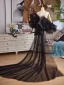 Fashion Black Handmade  Ruffle Flower Prom Shawls 2025