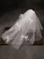 Lovely White Bow Tulle Wedding Veils 2025