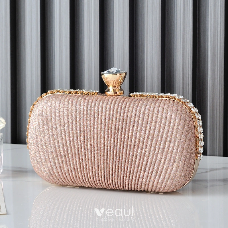 Navy and rose gold clutch bag best sale