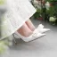 Schöne Weiß Perle Brautschuhe 2024 Leder 10 cm Stilettos Spitzschuh Hochzeit Pumps Hochhackige
