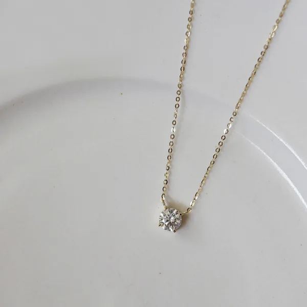 Simple Doré Argent sterling Zircon Colliers Accessorize 2023