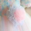 Chic / Beautiful Multi-Colors Birthday Flower Girl Dresses 2022 Ball Gown Scoop Neck Appliques Short Sleeve Short Flower Girl Dresses