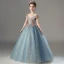 Fashion Sky Blue Beading Sequins Flower Girl Dresses 2022 Birthday Ball Gown Scoop Neck Sleeveless Backless Floor-Length / Long