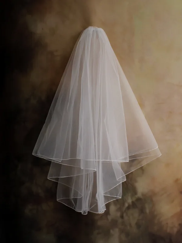 Simple Blanche Tulle Voile De Mariée 2026