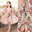 Chic / Beautiful Beige 3D Lace Prom Flower Girl Dresses 2022 Ball Gown Pearl Rhinestone Square Neckline Puffy Short Sleeve Backless Floor-Length / Long Flower Girl Dresses