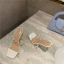Summer White Sexy Transparent Evening Party Rhinestone Womens Sandals 2022 Open / Peep Toe 9 cm Stiletto Heels Sandals High Heels