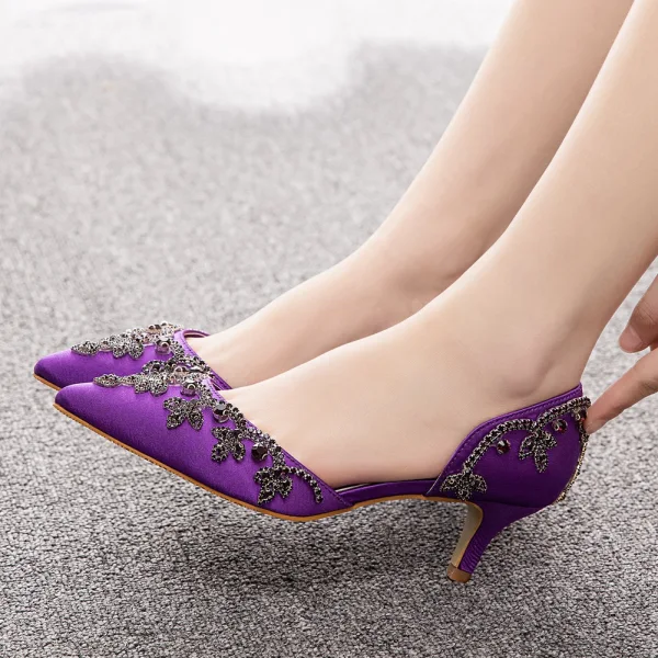 Chic / Beautiful Black Rhinestone Prom Womens Sandals 2023 5 cm Stiletto Heels Pointed Toe Sandals High Heels