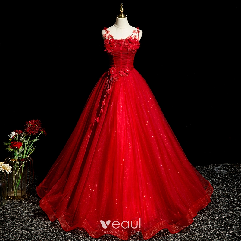 strapless open back dress Sweetheart Neck Floor Length Red Prom Gown with Corset Back, Red Long –  jbydress main image 1