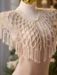 Charming Pearl Pink Handmade  Pearl Wedding shawl 2025 Scoop Neck