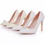 Elegante Witte Parel Bruidsschoenen 2025 11 cm Naaldhakken / Stiletto Spitse Neus Huwelijk Pumps Hoge Hakken