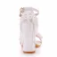 Charmant Blanche En Dentelle Fleur Perle Gland Chaussure De Mariée 2023 Bride Cheville 7 cm Talons Épais Peep Toes / Bout Ouvert Mariage Sandales Talons Hauts