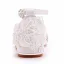 Chic / Belle Blanche En Dentelle Fleur Chaussure De Mariée 2023 Bride Cheville Talon Bas Peep Toes / Bout Ouvert Mariage Sandales Talons Hauts