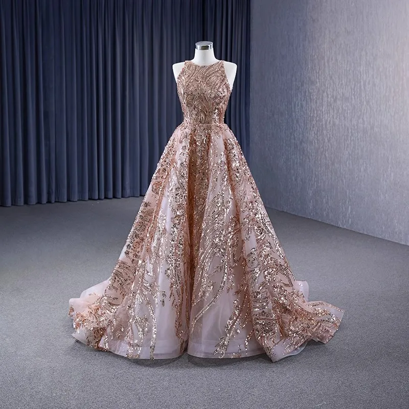 knee length dresses for ladies Colette CL8580 Long Prom Dress Rose Gold / 0