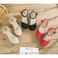 Modest / Simple Red Summer Street Wear Womens Sandals 2023 Ankle Strap 6 cm Wedges Round Toe Sandals