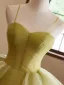 Schöne Salbeigrün Rüschen Ballkleider 2024 Ballkleid Spaghettiträger Ärmellos Rückenfreies Sweep / Pinsel Zug Ball Festliche Kleider