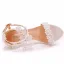 Sexy White Pearl Lace Flower Ankle Strap Wedding Shoes 2025 11 cm Stiletto Heels Open / Peep Toe Wedding Sandals High Heels