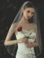 Modest / Simple White Handmade  Pearl Bridal 1 m Wedding Veils 2025 Tulle