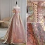 Glitzernden Pailletten Rose Gold Ballkleider 2023 A Linie Off Shoulder Ärmellos Rückenfreies Sweep / Pinsel Zug Ball Festliche Kleider