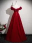 Chic / Belle Rouge Robe De Bal 2025 Princesse Volants De l'épaule Sans Manches Dos Nu Longue Robe De Ceremonie
