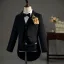Black Long Sleeve Wedding Boys Wedding Suits 2025 Body Jewellery Coat Tailcoat / Tuxedo Girdle Pants Shirt Tie Vest