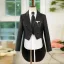 Black 6-piece Long Sleeve Boys Wedding Suits 2025 Body Jewellery Coat Pants Shirt Tie Vest Wedding