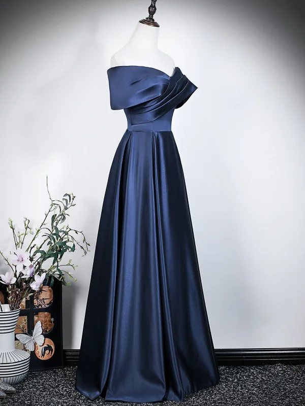 Modest / Simple Black Evening Dresses 2026 A-Line / Princess Off-The-Shoulder Short Sleeve Backless Floor-Length / Long