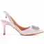 Chic / Belle Blanche Faux Diamant Chaussure De Mariée 2022 7 cm Talons Aiguilles À Bout Pointu Mariage Sandales Talons Hauts