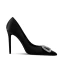 Chic / Beautiful Navy Blue Rhinestone Evening Party Pumps 2024 Leather 10 cm Stiletto Heels Pointed Toe Pumps High Heels