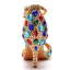 Chic / Beautiful Gold Evening Party Multi-Colors Rhinestone Womens Sandals 2023 Ankle Strap 7 cm Stiletto Heels Open / Peep Toe Sandals High Heels