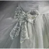 Charming Sage Green Beading Sequins Prom Dresses 2023 Ball Gown Strapless Sleeveless Backless Sweep Train Formal Dresses