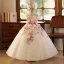 Flower Fairy White Beading Pearl Sequins Lace Flower Appliques Birthday Flower Girl Dresses 2025 Ball Gown Strapless Sleeveless Floor-Length / Long Tulle
