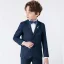Modern / Fashion Navy Blue Long Sleeve 5-piece Boys Wedding Suits 2023 Wedding Coat Pants Shirt Tie Vest