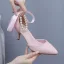 Sexy Black Pearl Ankle Strap Evening Party Womens Shoes 2024 7 cm Stiletto Heels Pointed Toe High Heels