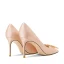 Charmant Champagner Strass Brautschuhe 2024 Leder 8 cm Stilettos Spitzschuh Hochzeit Pumps Hochhackige