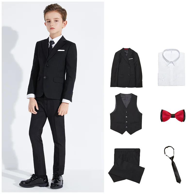 LOLANTA Formeel 5-delig kostuum voor jongens, bruiloft en verjaardagskostuum voor jongens, pagina jongens, vest, broek, hemd, vlinderdas, outfits, Marineblauw, 5-6 Jaren LOLANTA Formeel 5-delig kostuum voor jongens, bruiloft en verjaardagskostuum voor jongens, pagina jongens, vest, broek, hemd, vlinderdas, outfits, Marineblauw, 5-6 Jaren