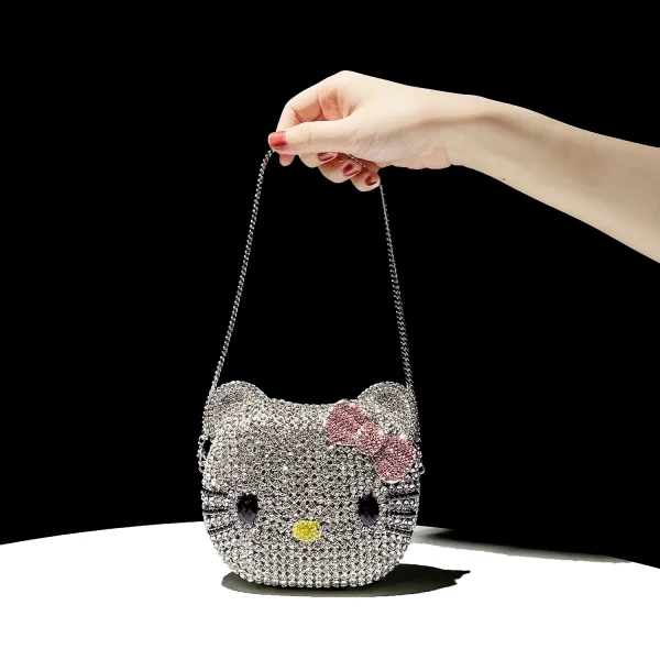 Unusual Silver Cartoon Rhinestone Prom Handbag 2024