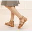 Simple Noire Plage Désinvolte Plate Sandales Femme 2022 Été Bride Cheville Peep Toes / Bout Ouvert Sandales