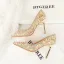 Charmant Rougissant Rose Faux Diamant Paillettes Soirée Escarpins 2026 9 cm Talons Aiguilles À Bout Pointu Escarpins Talons Hauts
