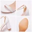Schlicht Weiß Brautschuhe 2023 Knöchelriemen 4 cm Low Heel Thick Heels Peeptoes Hochzeit Sandaletten Hochhackige