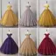 Vintage / Retro Burgundy Spotted Prom Dresses 2026 Ball Gown Off-The-Shoulder Short Sleeve Backless Floor-Length / Long Formal Dresses