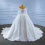 Luxury / Gorgeous White Beading Sequins Wedding Dresses 2022 Ball Gown Off-The-Shoulder Long Sleeve Backless Royal Train Wedding