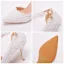 Elegant White Wedding Shoes 2022 Lace Flower Pearl Ankle Strap 8 cm Stiletto Heels Pointed Toe Wedding High Heels