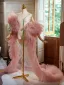 Fashion Blushing Pink Handmade  Tulle Pleated shawl Jackets & wraps 2024